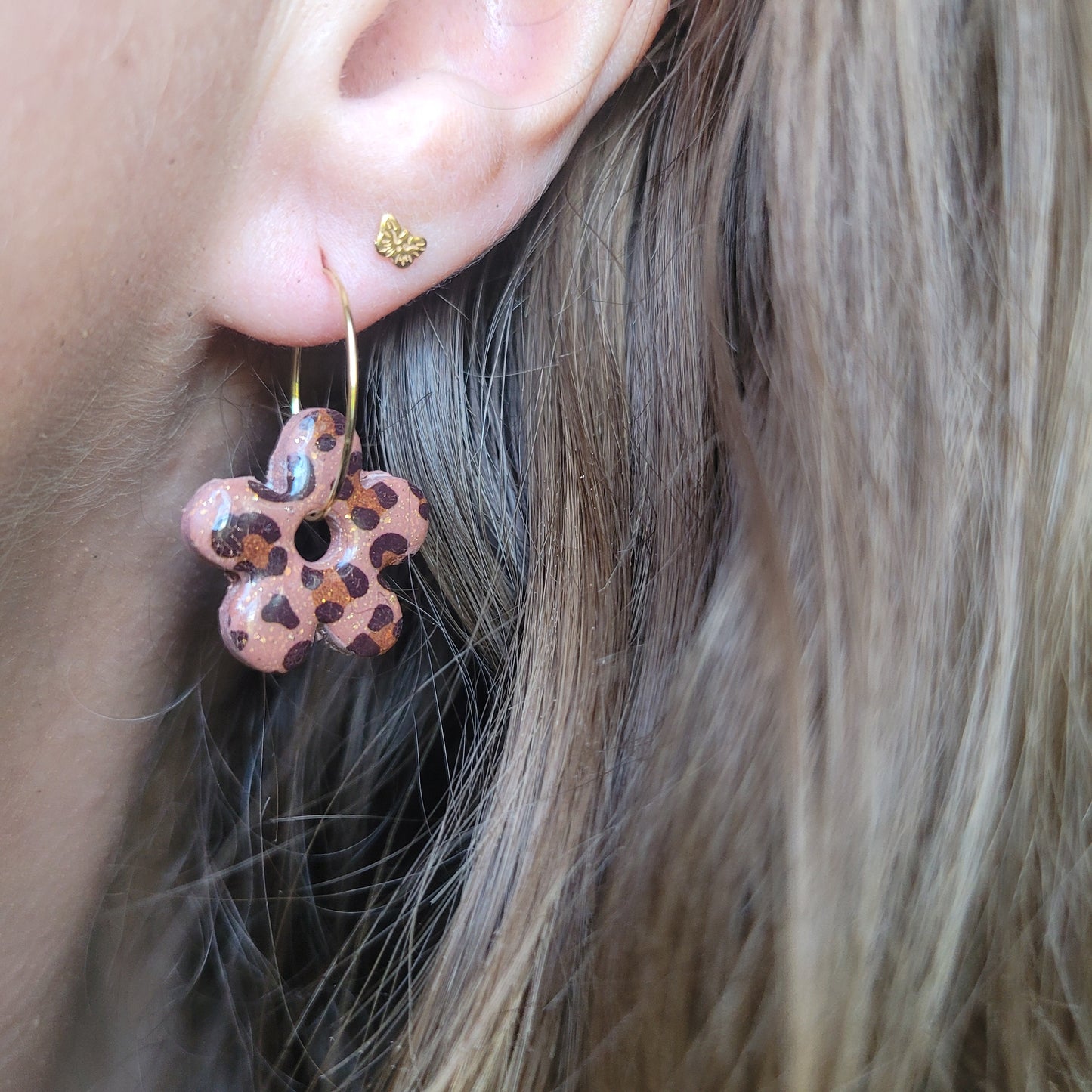Boucles argile polymère | Pampilles Fleurs interchangeables sans attaches ~ Au choix ~