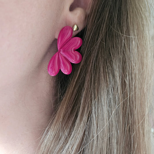 Boucles argile polymère | Céleste Fushia