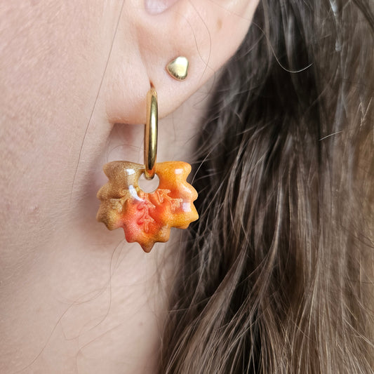 Boucles argile polymère | Feuilles d'automne
