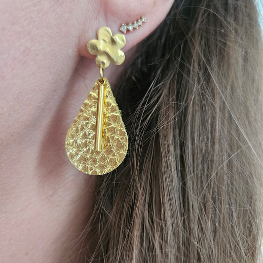 Boucles en Cuir | Gouttes Or