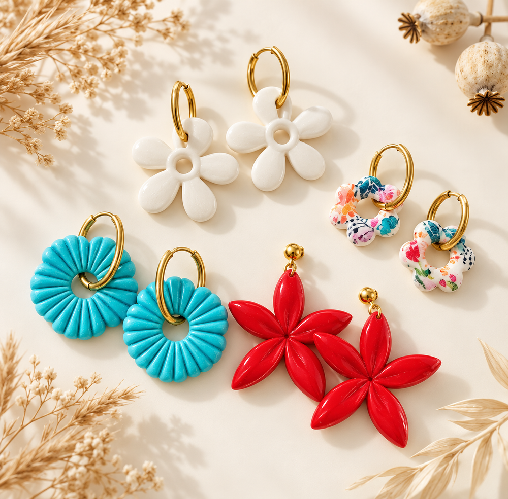 Boucles d'oreilles pâte d'argile polymère