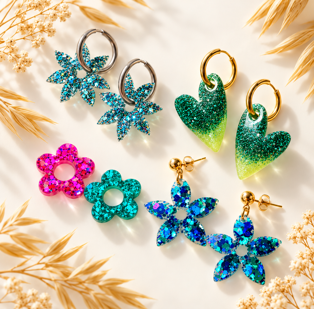 Boucles d’oreilles résine