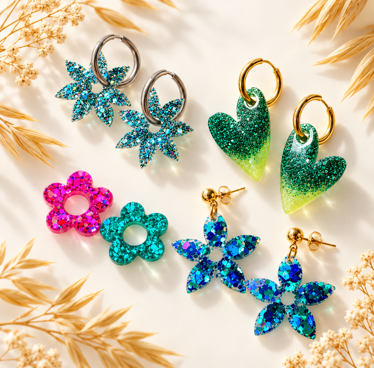 Boucles d’oreilles résine