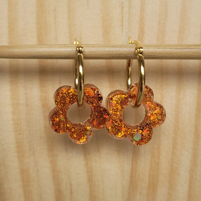 Boucles en résine | Fleurs Cuivrées - L'Atelier de MyMy