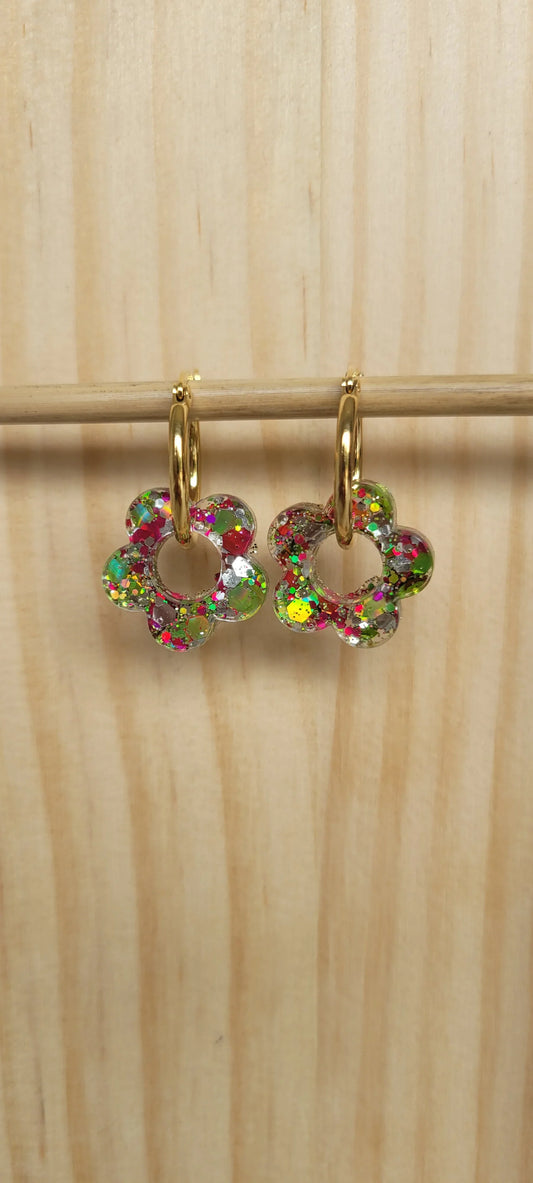 Boucles en résine | Fleurs Printanières - L'Atelier de MyMy