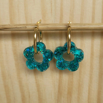 Boucles en résine | Fleurs Océan - L'Atelier de MyMy
