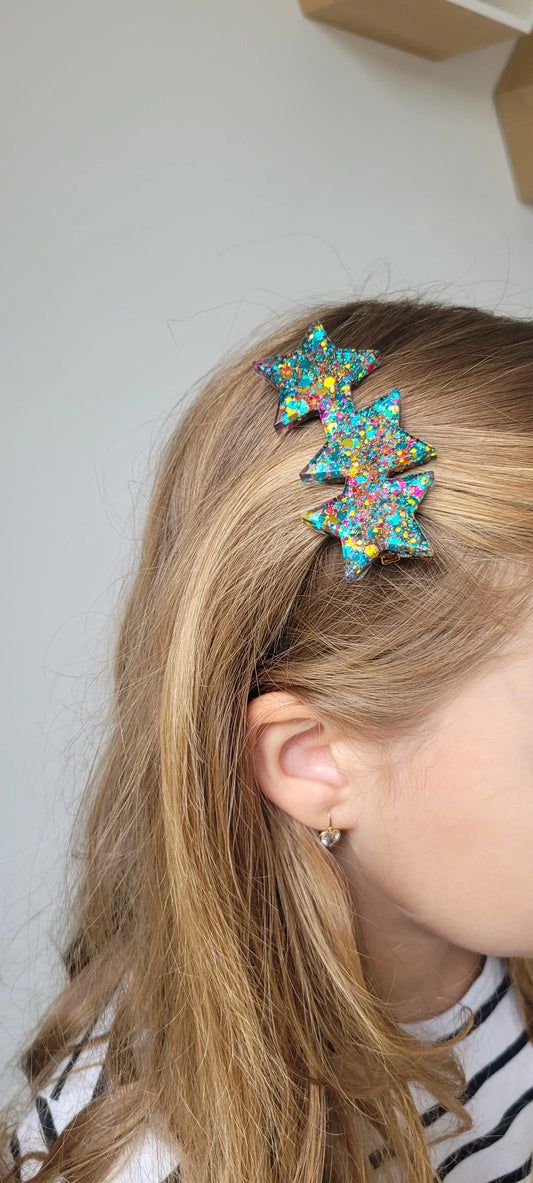 Barrettes en résine | Étoiles - L'Atelier de MyMy