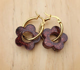 Boucles en résine | Fleurs Bronze