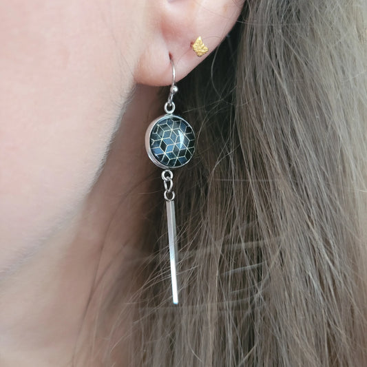 Boucles fantaisie acier | Cubiques Tige - L'Atelier de MyMy