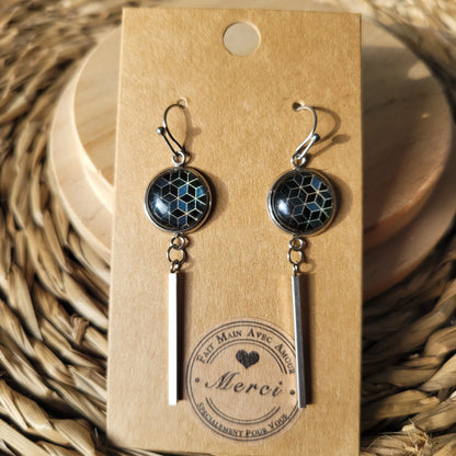 Boucles fantaisie acier | Cubiques Tige - L'Atelier de MyMy