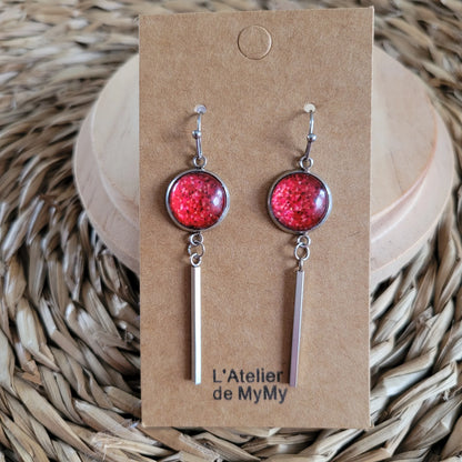 Boucles fantaisie acier | Hortensias Tige - L'Atelier de MyMy