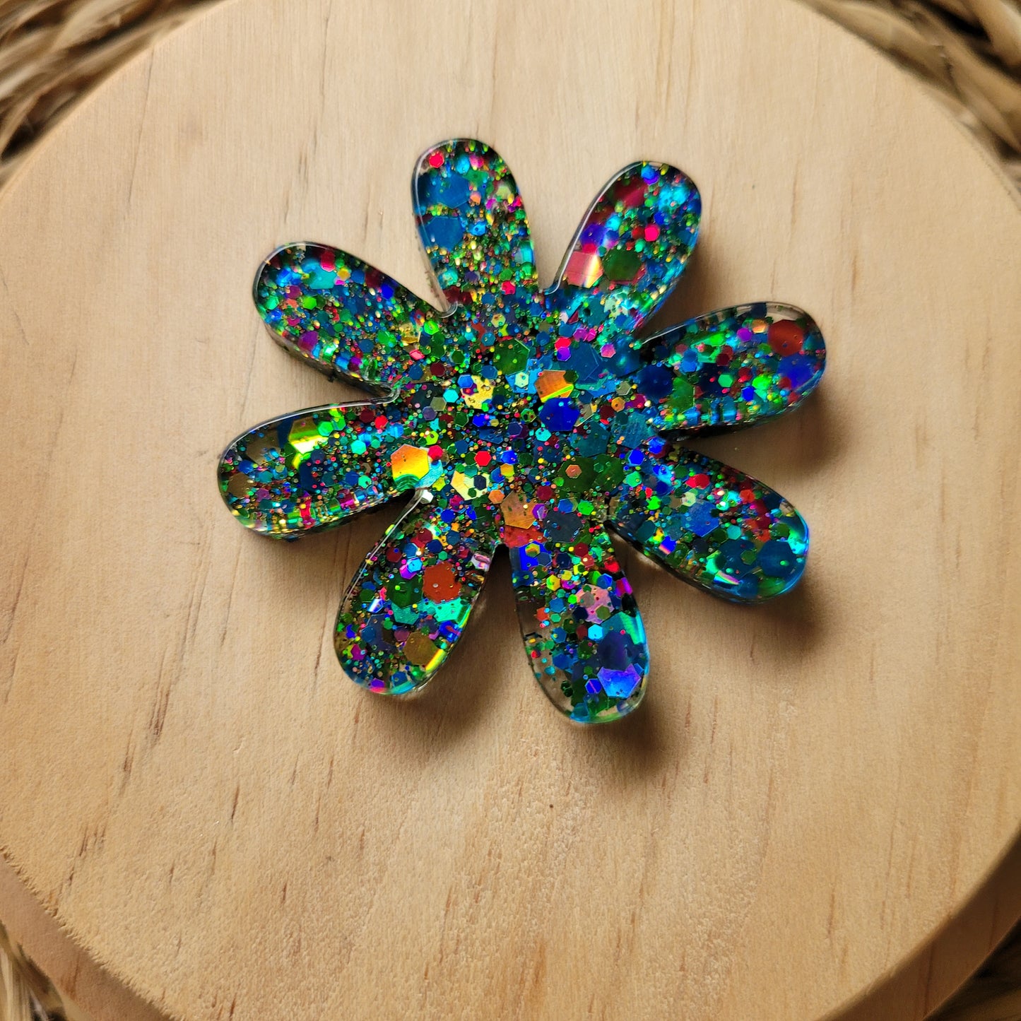 Barrettes en résine | Fleur multicolores