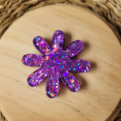 Barrettes en résine | Fleur Violette