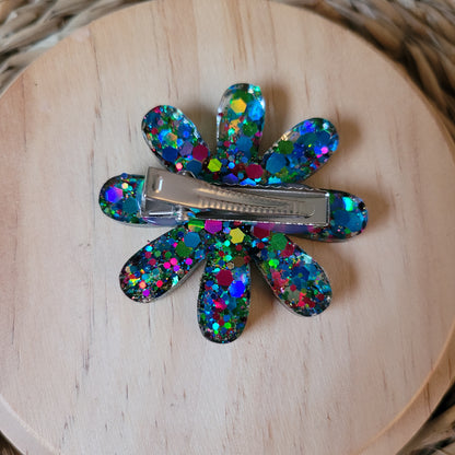 Barrettes en résine | Fleur Multicolores