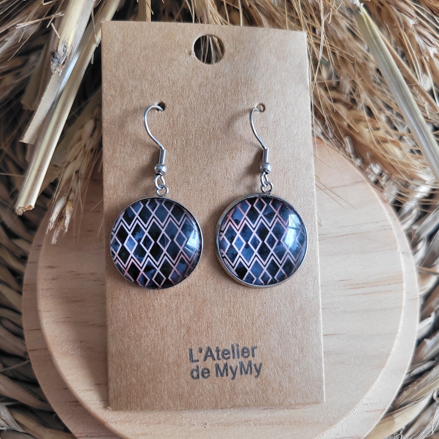 Boucles fantaisie acier | Losanges