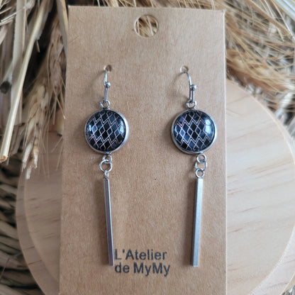 Boucles fantaisie acier | Losanges Tige - L'Atelier de MyMy