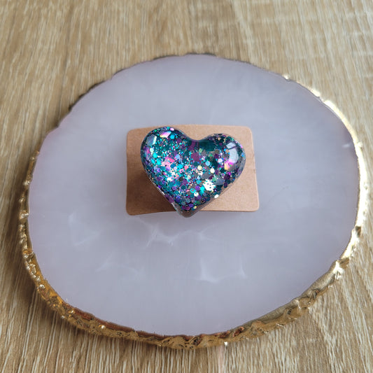 Broche en résine | Cœur Océan