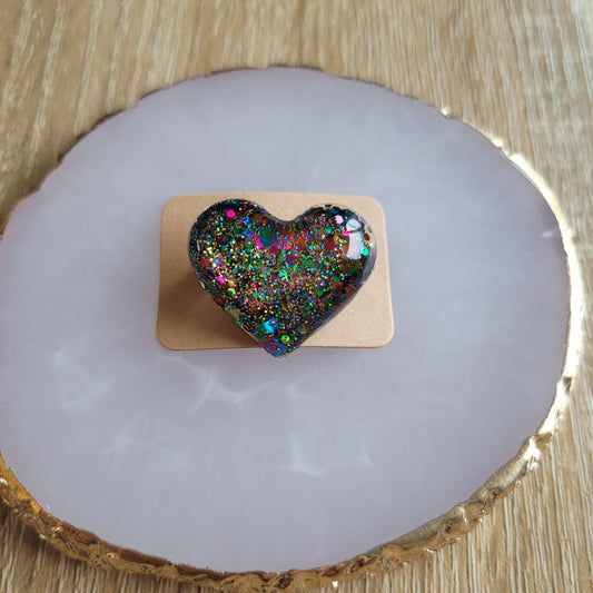 Broche en résine | Cœur pop