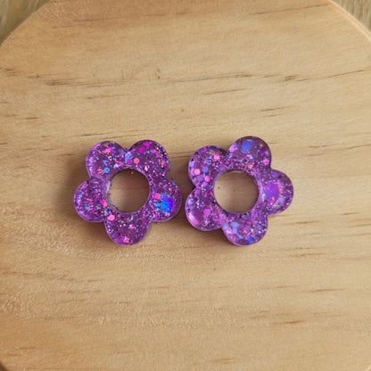 Boucles en résine  | Fleurs interchangeables sans attaches  ~ Au choix ~