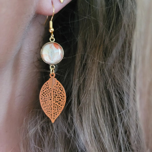 Boucles fantaisie acier | Feuilles - L'Atelier de MyMy