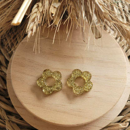 Boucles en résine  | Fleurs interchangeables sans attaches  ~ Au choix ~