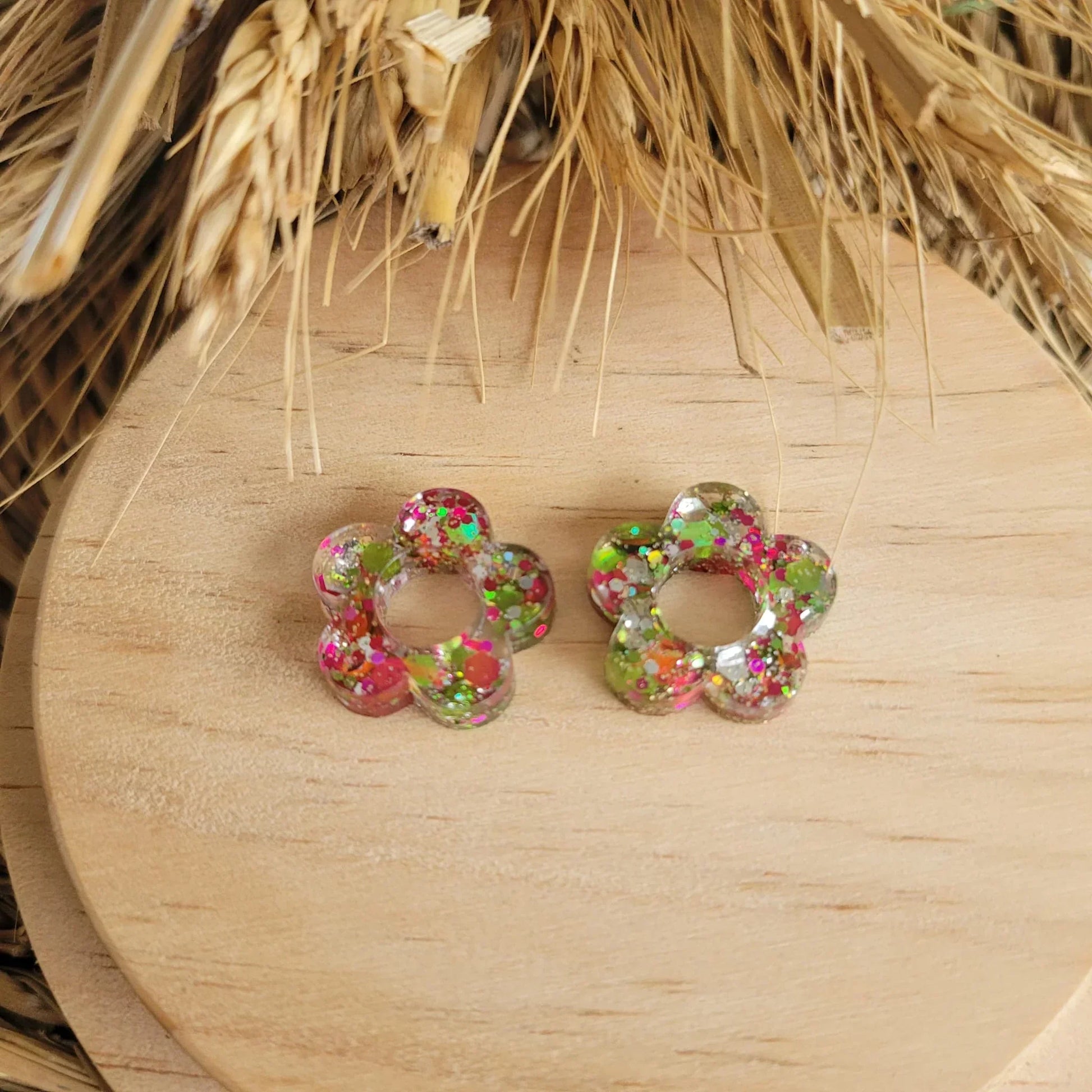 Boucles en résine | Fleurs interchangeables sans attaches ~ Au choix ~ - L'Atelier de MyMy