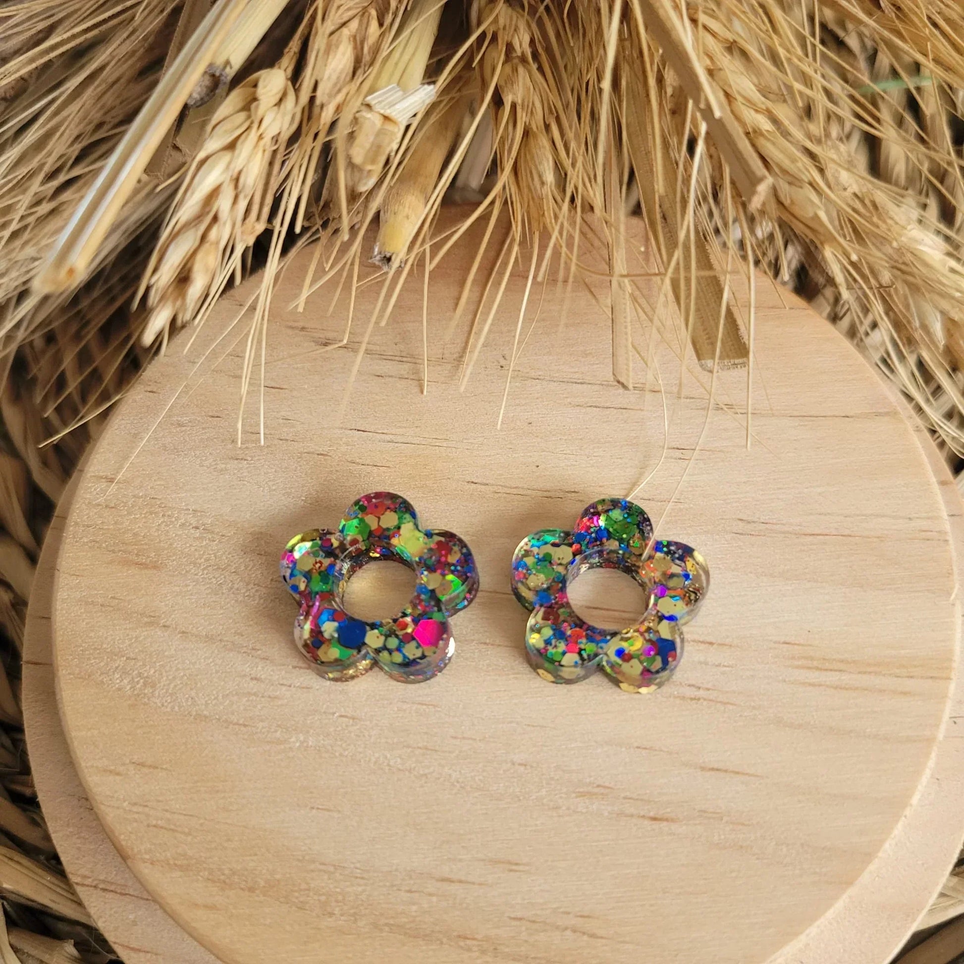 Boucles en résine | Fleurs interchangeables sans attaches ~ Au choix ~ - L'Atelier de MyMy