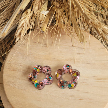Boucles en résine  | Fleurs interchangeables sans attaches  ~ Au choix ~