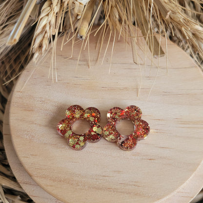 Boucles en résine  | Fleurs interchangeables sans attaches  ~ Au choix ~