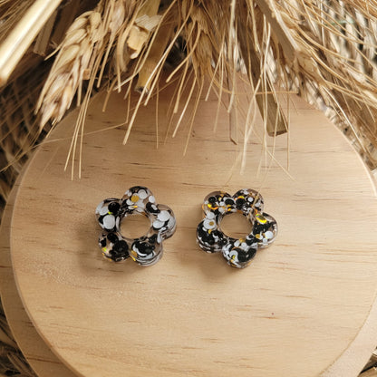 Boucles en résine  | Fleurs interchangeables sans attaches  ~ Au choix ~