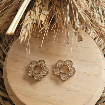 Boucles en résine  | Fleurs interchangeables sans attaches  ~ Au choix ~
