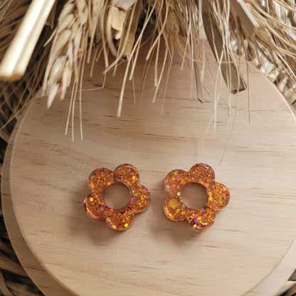 Boucles en résine  | Fleurs interchangeables sans attaches  ~ Au choix ~