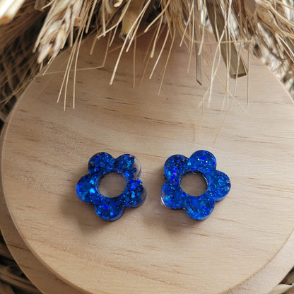 Boucles en résine  | Fleurs interchangeables sans attaches  ~ Au choix ~