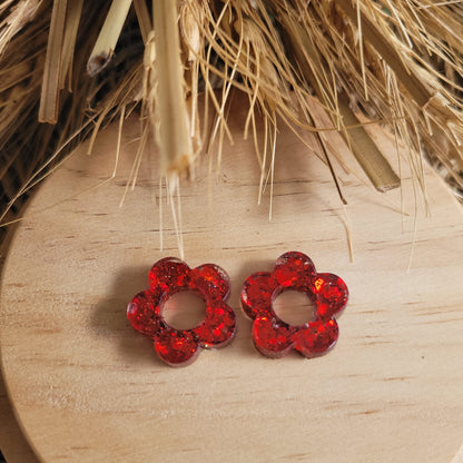 Boucles en résine  | Fleurs interchangeables sans attaches  ~ Au choix ~