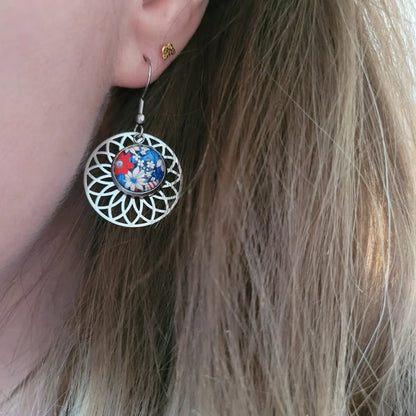 Boucles fantaisie acier | Fleurs d'Asie - L'Atelier de MyMy