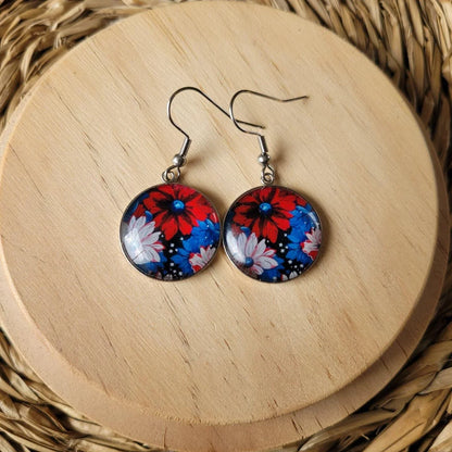 Boucles fantaisie acier | Fleurs d'Asie - L'Atelier de MyMy