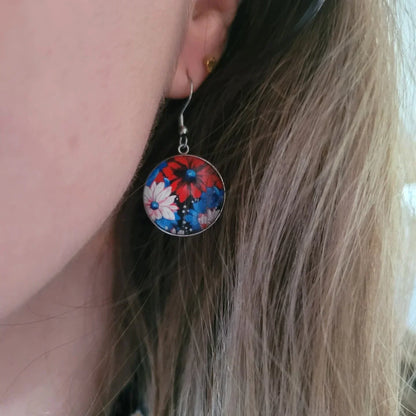 Boucles fantaisie acier | Fleurs d'Asie - L'Atelier de MyMy