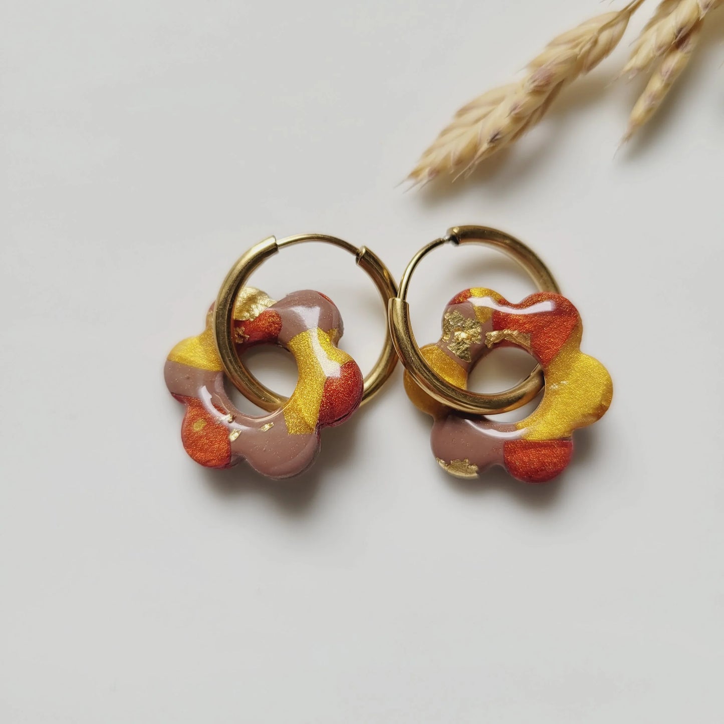 Boucles argile polymère | Pampilles Floréa Automne - L'Atelier de MyMy