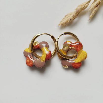 Boucles argile polymère | Pampilles Floréa Automne - L'Atelier de MyMy