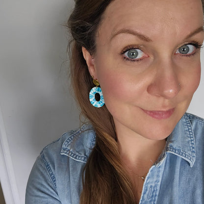 Polymer clay earrings | Oriane Lagoon Blue