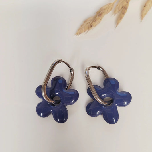 Boucles argile polymère | Pampilles bleues - L'Atelier de MyMy