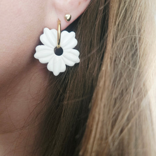 Boucles argile polymère | Soléa Blanc