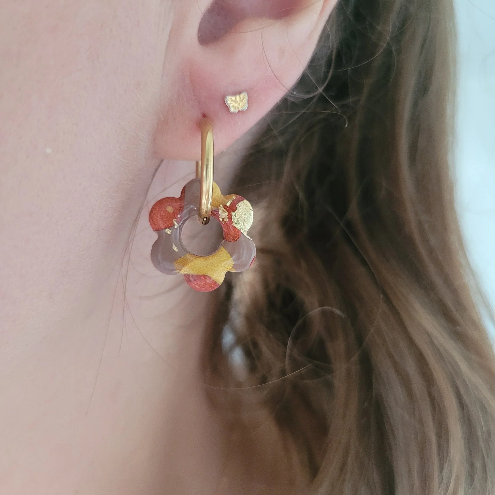 Boucles argile polymère | Pampilles Floréa interchangeables sans attaches ~ Au choix ~ - L'Atelier de MyMy