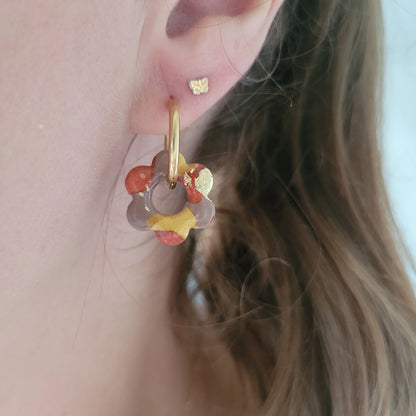 Boucles argile polymère | Pampilles Floréa interchangeables sans attaches ~ Au choix ~ - L'Atelier de MyMy