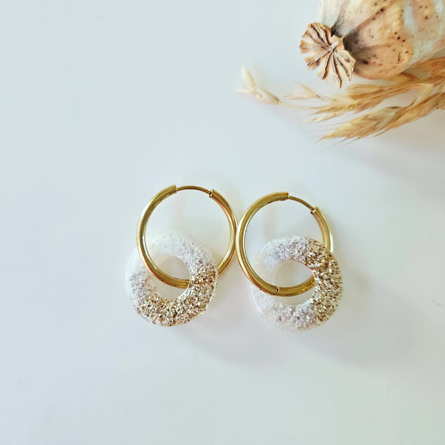 Boucles en résine | Donuts Nougatine