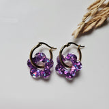 Boucles en résine | Fleurs Violettes