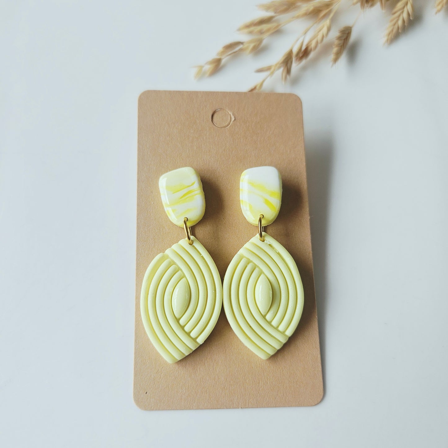 Boucles argile polymère | Palméa Jaune