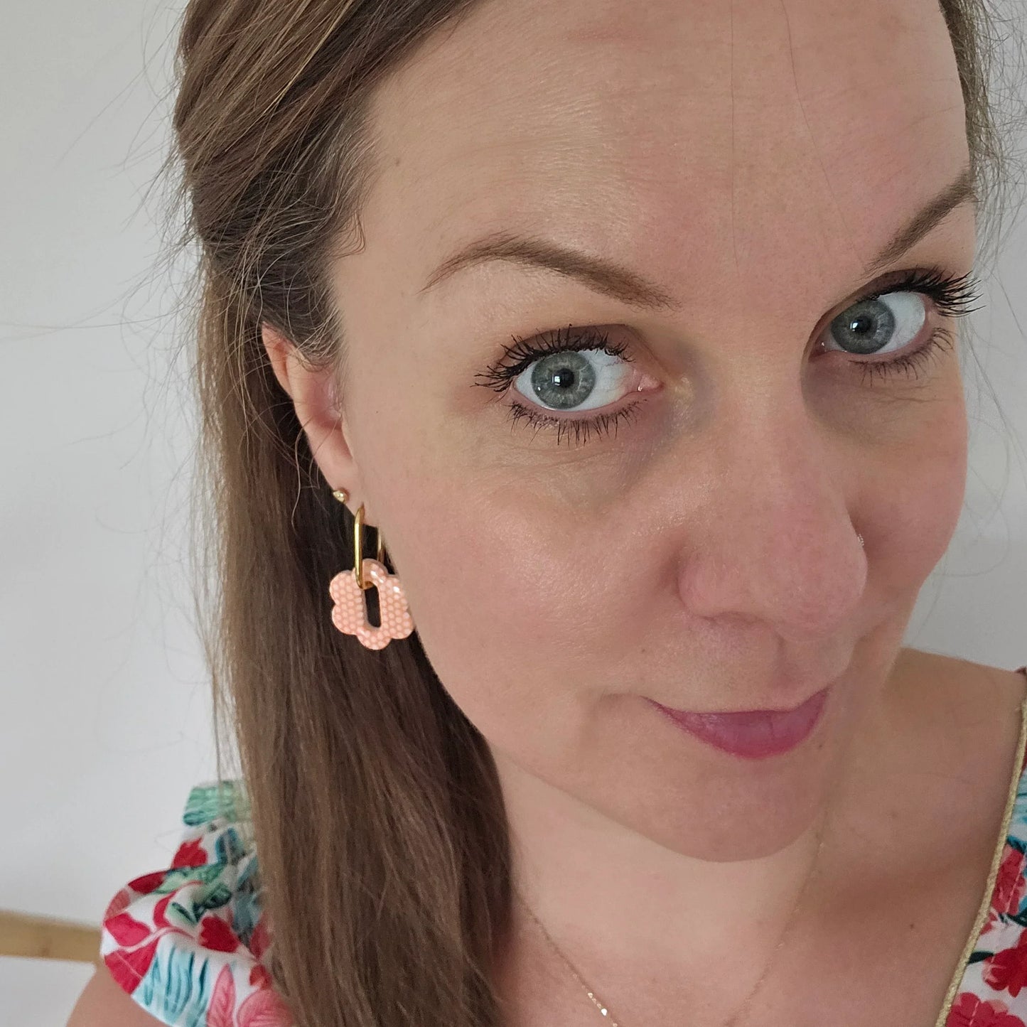 Polymer clay earrings | Orange and White Bloomy Tassels