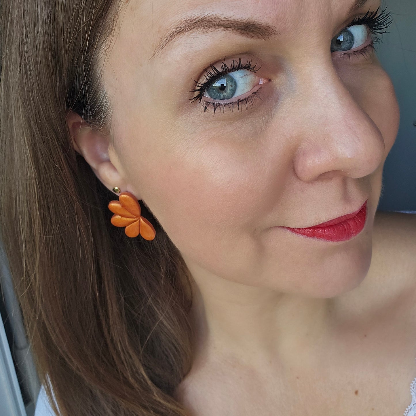 Boucles argile polymère | Céleste Cuivre