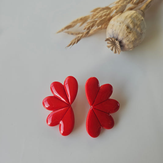 Boucles argile polymère | Céleste Rouge